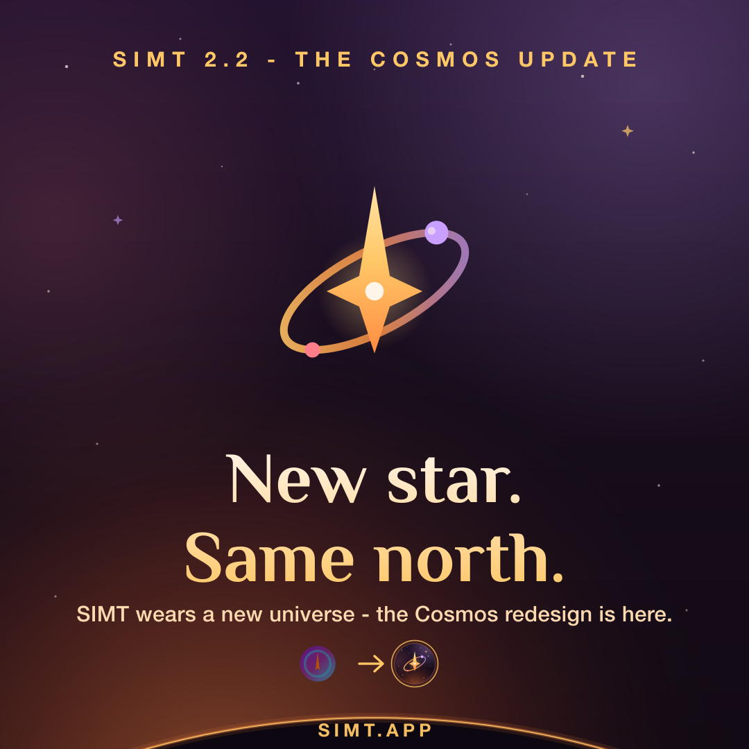 SIMT 2 ‘Cosmos’ update — New star. Same north.